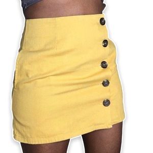 Y2k, Chloe & Katie, Yellow, button closure mini Skirt